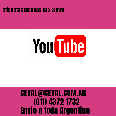 etiquetas blancas 10 x 3 mm
