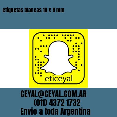 etiquetas blancas 10 x 8 mm