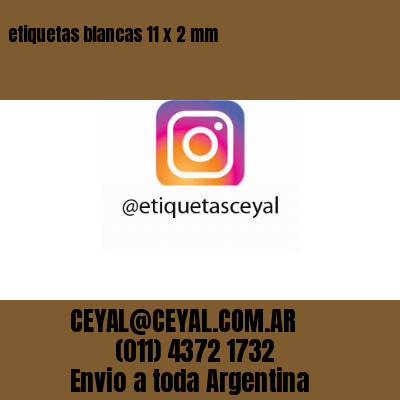 etiquetas blancas 11 x 2 mm