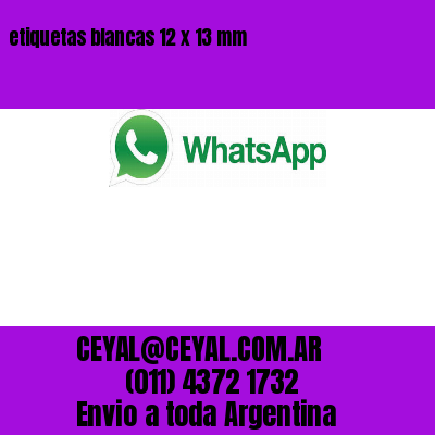 etiquetas blancas 12 x 13 mm