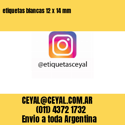 etiquetas blancas 12 x 14 mm
