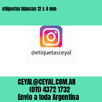 etiquetas blancas 12 x 4 mm