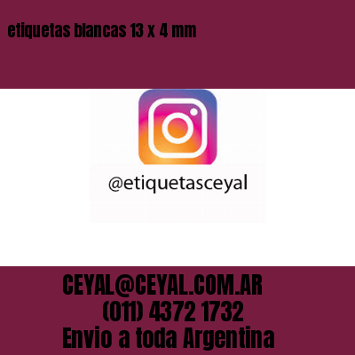 etiquetas blancas 13 x 4 mm