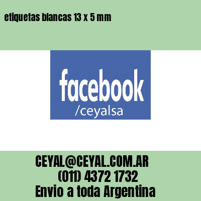 etiquetas blancas 13 x 5 mm