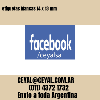 etiquetas blancas 14 x 13 mm