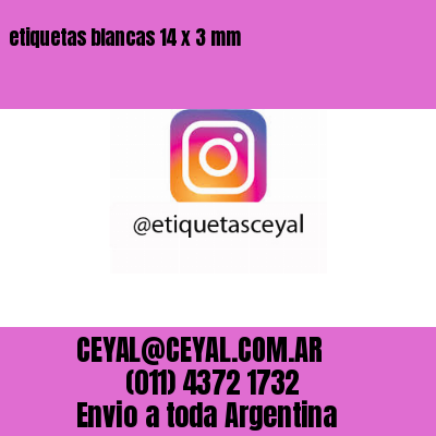 etiquetas blancas 14 x 3 mm