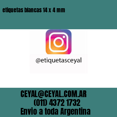 etiquetas blancas 14 x 4 mm