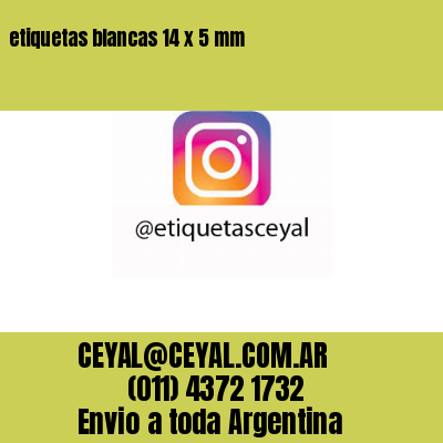 etiquetas blancas 14 x 5 mm