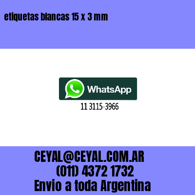 etiquetas blancas 15 x 3 mm