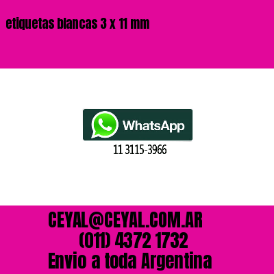 etiquetas blancas 3 x 11 mm