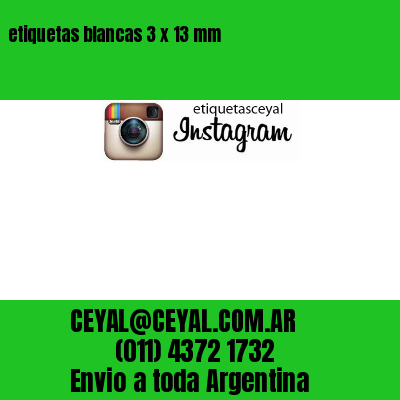 etiquetas blancas 3 x 13 mm