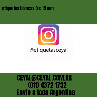 etiquetas blancas 3 x 14 mm