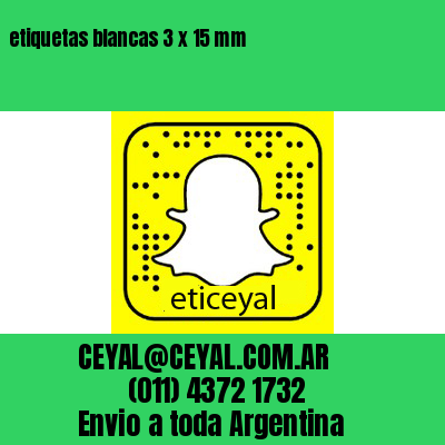 etiquetas blancas 3 x 15 mm