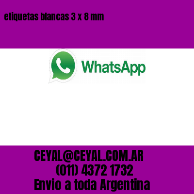 etiquetas blancas 3 x 8 mm