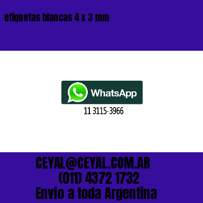 etiquetas blancas 4 x 3 mm