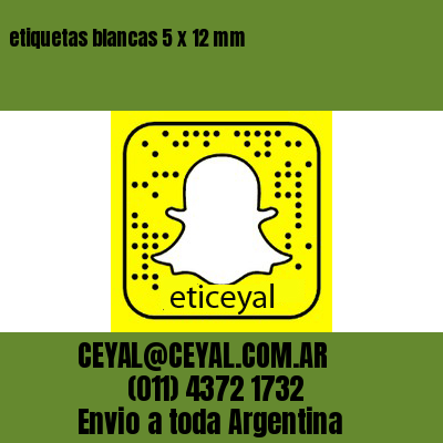 etiquetas blancas 5 x 12 mm