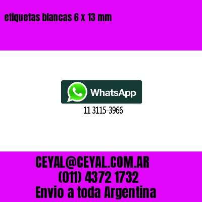 etiquetas blancas 6 x 13 mm