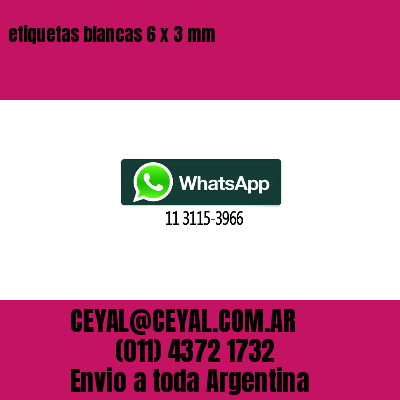 etiquetas blancas 6 x 3 mm