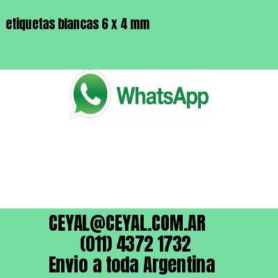 etiquetas blancas 6 x 4 mm