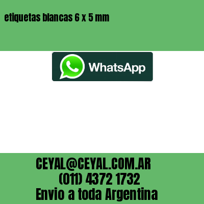 etiquetas blancas 6 x 5 mm
