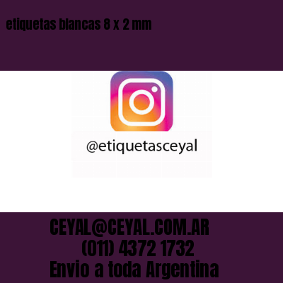 etiquetas blancas 8 x 2 mm