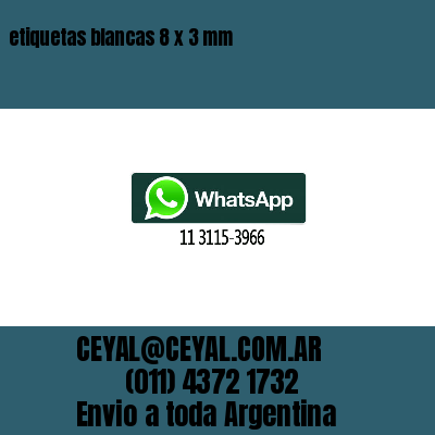 etiquetas blancas 8 x 3 mm