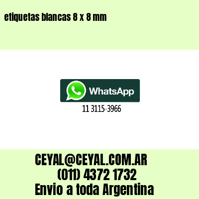etiquetas blancas 8 x 8 mm
