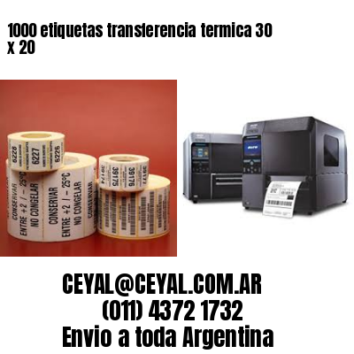 1000 etiquetas transferencia termica 30 x 20
