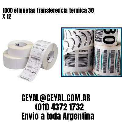 1000 etiquetas transferencia termica 38 x 12