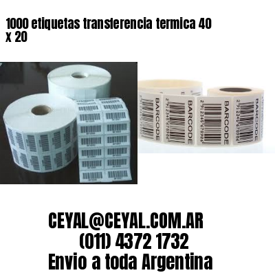 1000 etiquetas transferencia termica 40 x 20