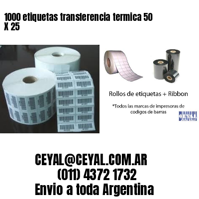 1000 etiquetas transferencia termica 50 X 25