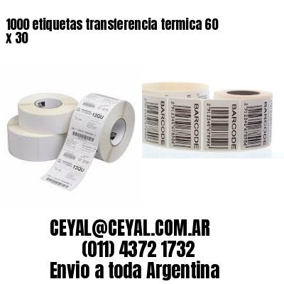 1000 etiquetas transferencia termica 60 x 30