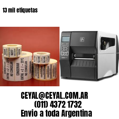 13 mil etiquetas
