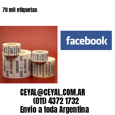 70 mil etiquetas