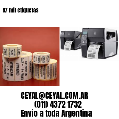 87 mil etiquetas