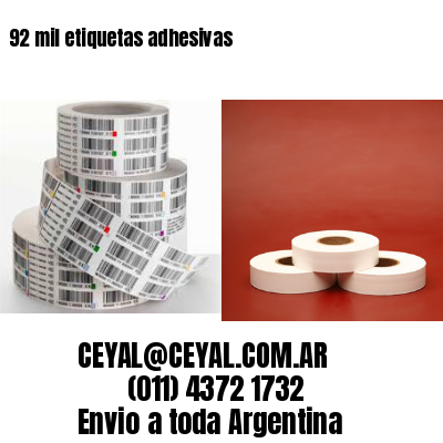 92 mil etiquetas adhesivas