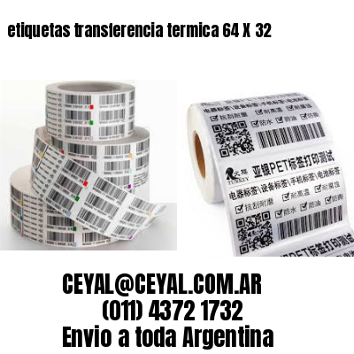 etiquetas transferencia termica 64 X 32
