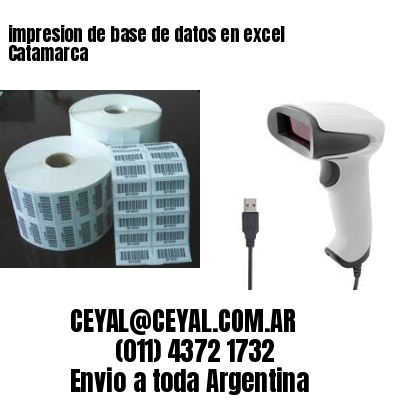 impresion de base de datos en excel Catamarca