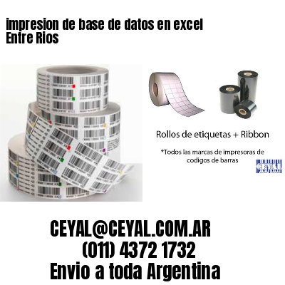 impresion de base de datos en excel Entre Rios