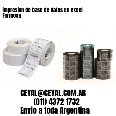 impresion de base de datos en excel Formosa