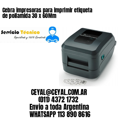 Cebra impresoras para imprimir etiqueta de poliamida 30 x 60Mm