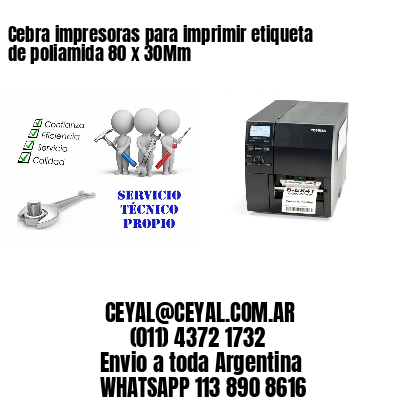 Cebra impresoras para imprimir etiqueta de poliamida 80 x 30Mm
