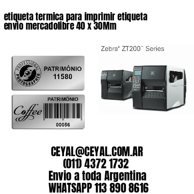 etiqueta termica para imprimir etiqueta envio mercadolibre 40 x 30Mm