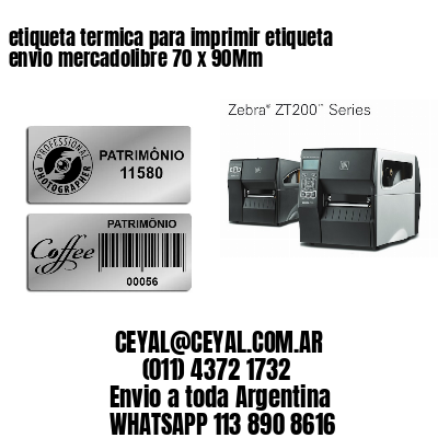 etiqueta termica para imprimir etiqueta envio mercadolibre 70 x 90Mm