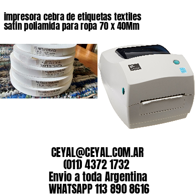 impresora cebra de etiquetas textiles satin poliamida para ropa 70 x 40Mm