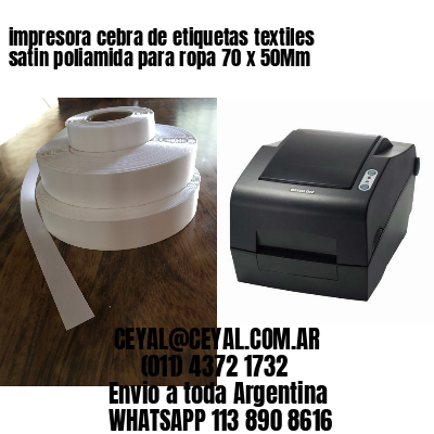 impresora cebra de etiquetas textiles satin poliamida para ropa 70 x 50Mm