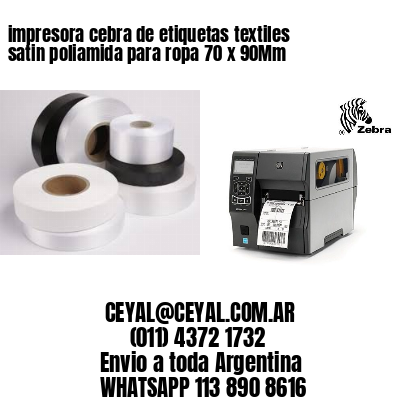 impresora cebra de etiquetas textiles satin poliamida para ropa 70 x 90Mm