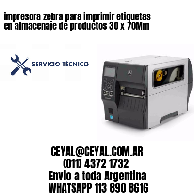 impresora zebra para imprimir etiquetas en almacenaje de productos 30 x 70Mm