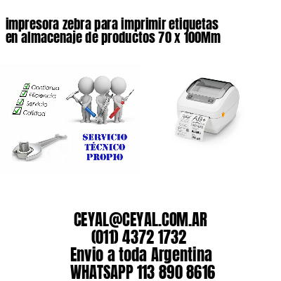 impresora zebra para imprimir etiquetas en almacenaje de productos 70 x 100Mm