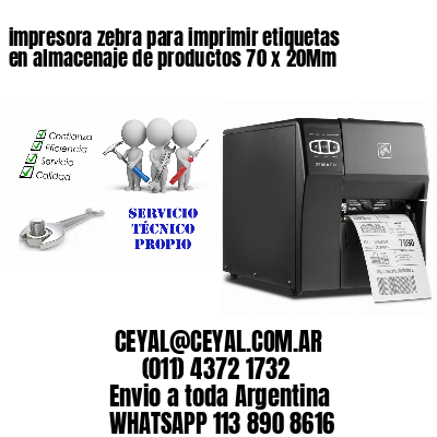 impresora zebra para imprimir etiquetas en almacenaje de productos 70 x 20Mm